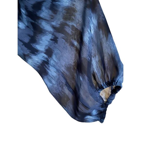 BCBGMAXAZRIA Pacific Blue Cloud Shift Dress Ruffled Mini Womens Size XS - Picture 2 of 4